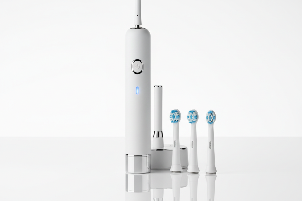 Rechargeable Electric Toothbrush with 5 Modes and 4 Brush Heads