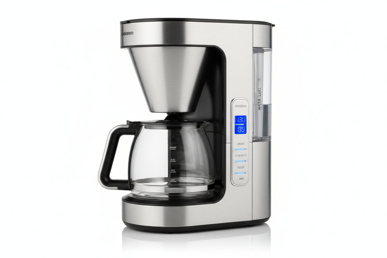 Programmable 12-Cup Drip Coffee Maker with Glass Carafe
