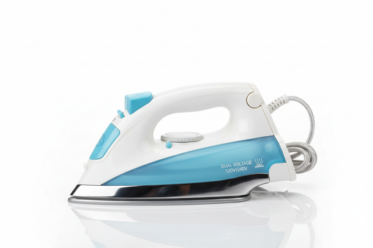 Compact Travel Steam Iron with Foldable Handle and Carry Pouch