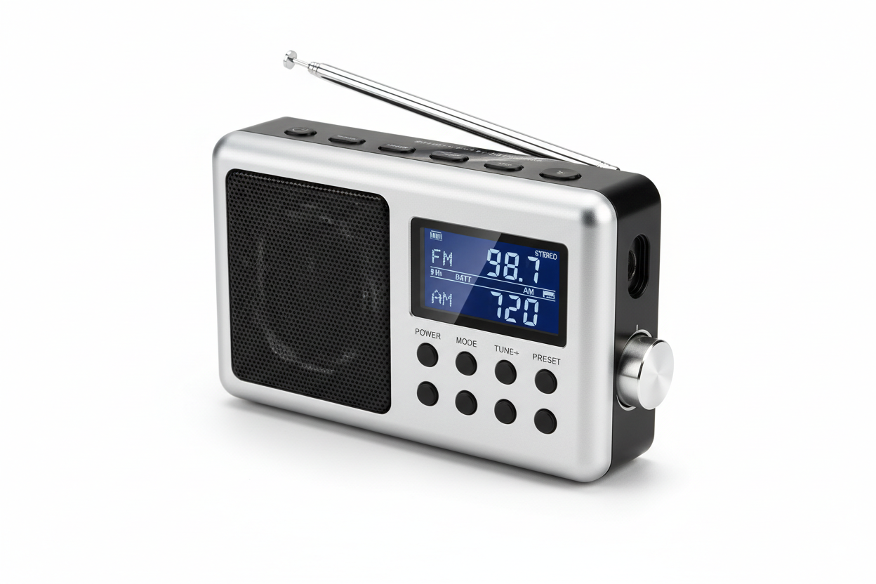 Portable AM/FM Digital Radio with LCD Display