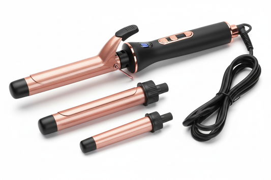 Professional Ceramic Curling Wand with Interchangeable Barrels